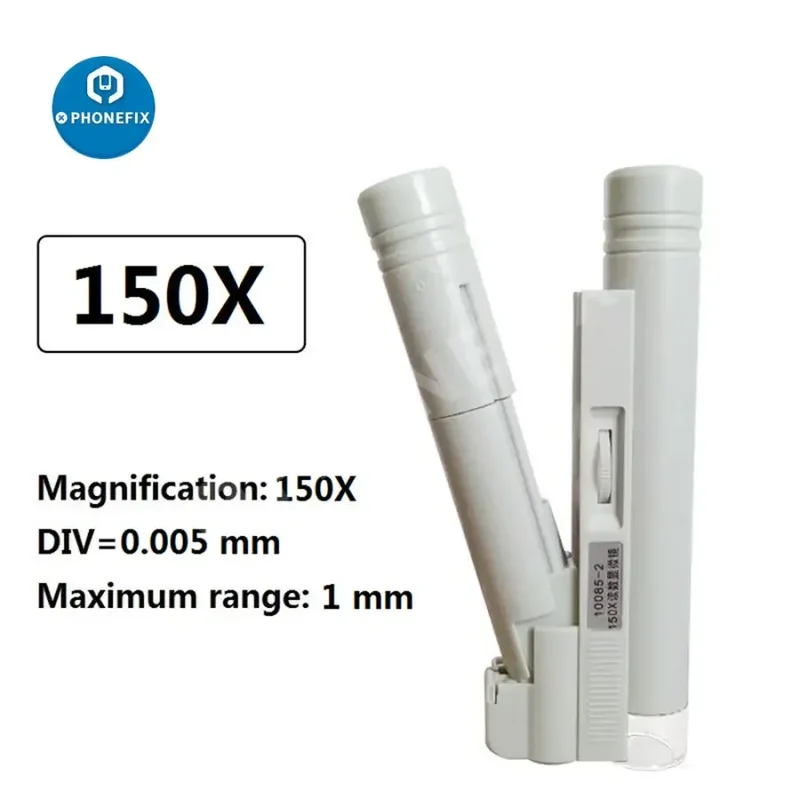 Mini microscope loupe pliable à LED avec échelle pour la réparation de téléphones
