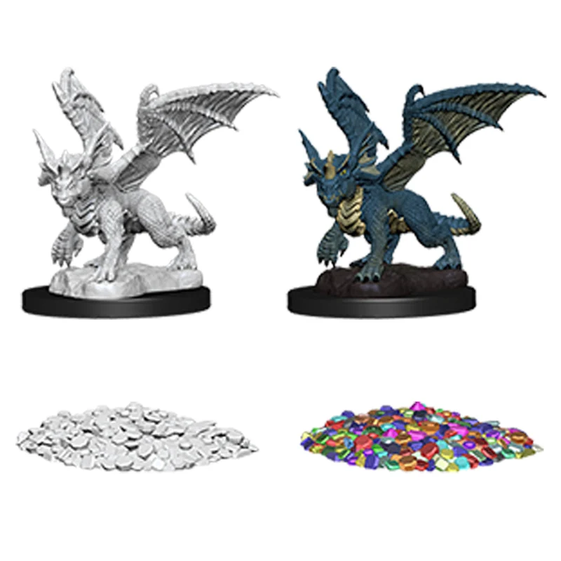 Wizkids D&D Nolzurs Marvelous Unpainted Miniatures Blue Dragon Wyrmling