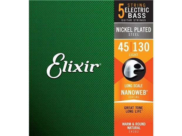 Elixir #14202 Bass 5 Strings Nanoweb Nickel Plated Steel 45-130 Light