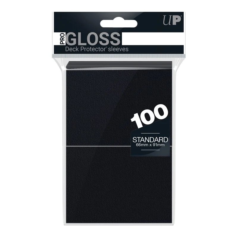 Ultra Pro: UP82691 PRO-Gloss 100ct Standard Deck Protector sleeves (Black)