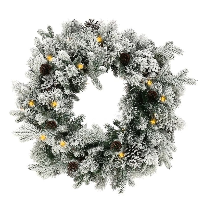 Christabelle LED Snowy Christmas Wreath 61cm