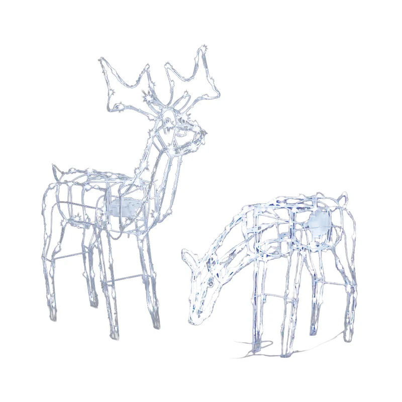 Jingle Jollys Christmas Lights 2 Pcs Reindeers 200 LED Decorations