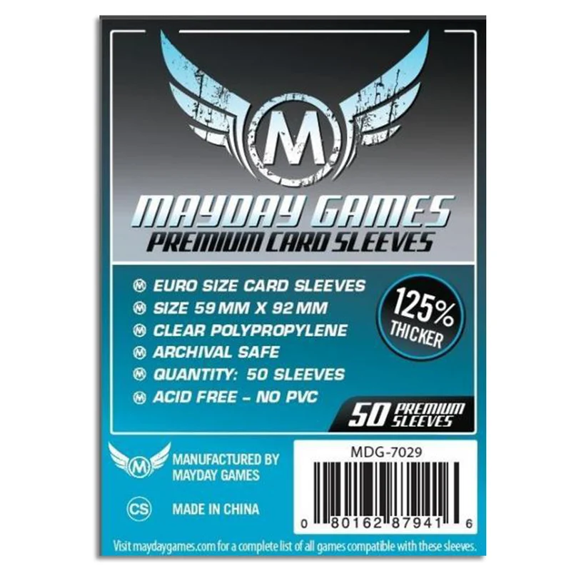 Mayday Games Mayday Premium Euro Card Sleeves Pack of 50 59 X 92 MM