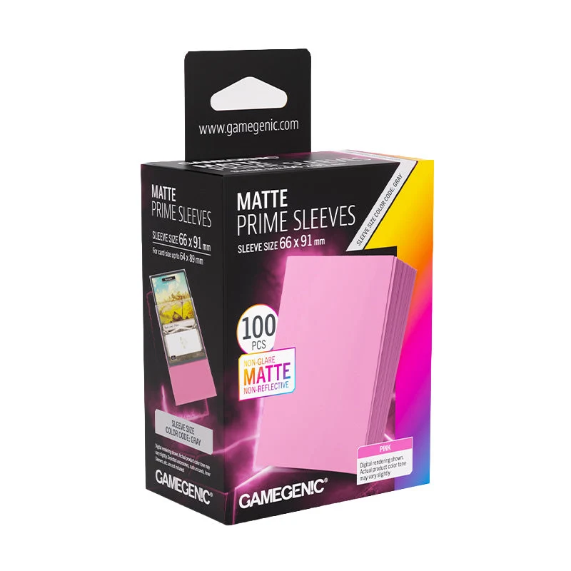 Gamegenic Matte Prime Card Sleeves Pink (66mm x 91mm) (100 Sleeves Per Pack)