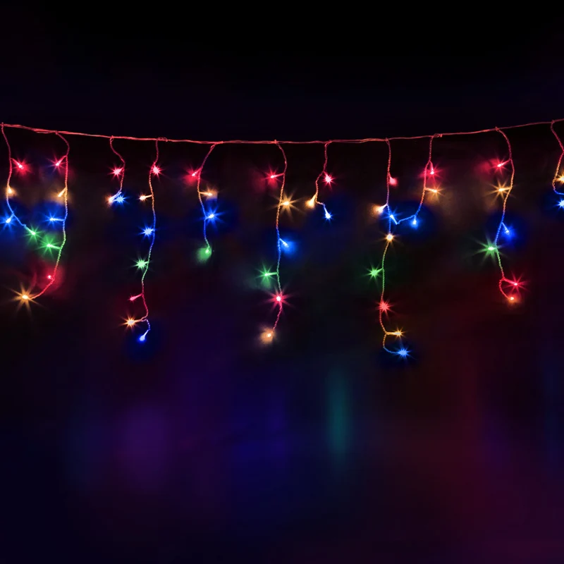 Jingle Jollys 12.5M Solar Christmas Lights Icicle String Light Multi Colour