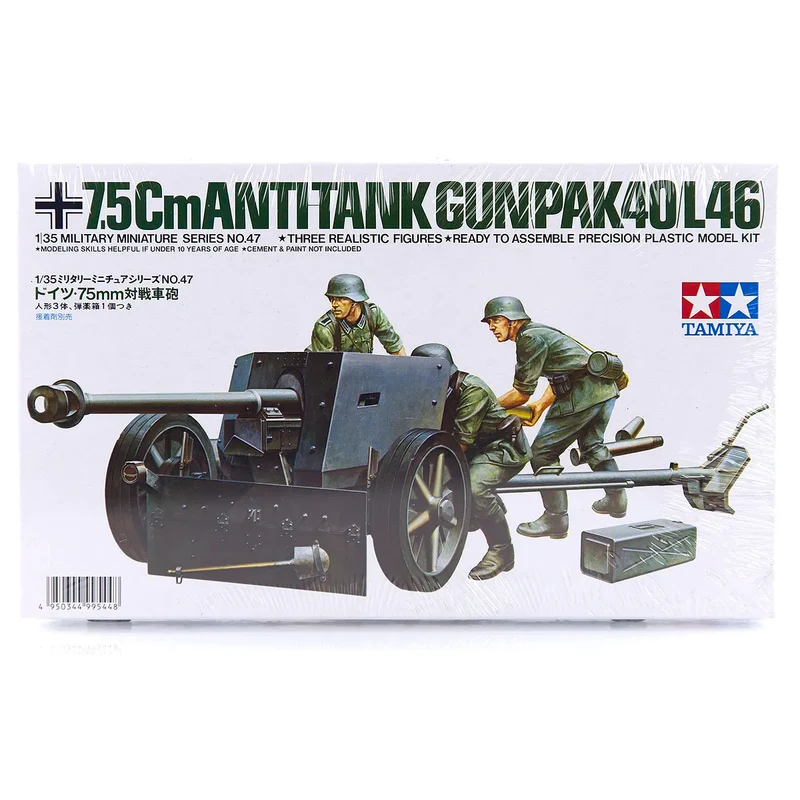 Tamiya 1/35 German 75mm Pak 40/L46 Anti-Tank Gun Scaled Plastic Model Kit