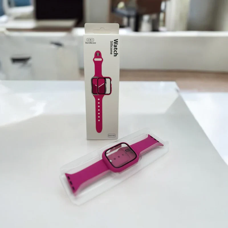 Watch Silicon 2 IN 1 Band&Case For Apple Watch (41m/pink)