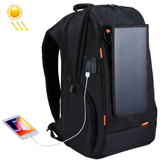 Men Solar Backpack Waterproof Large Capacity 17 inch USB interface Charging Laptop Backpack Outdoor Travel Business Backpack