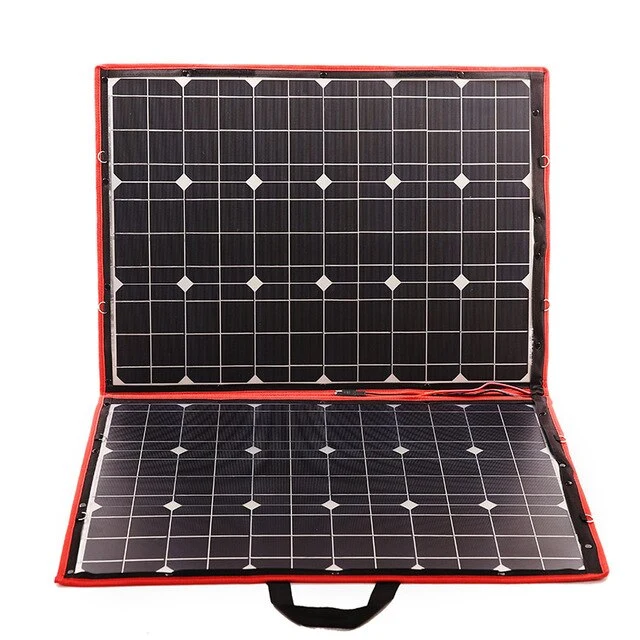 Dokio Brand 110w(55Wx2pcs) Flexible Foldble Mono Solar Panel 100W For Travel & Boat & RV High Quality Portable Solar Panel China