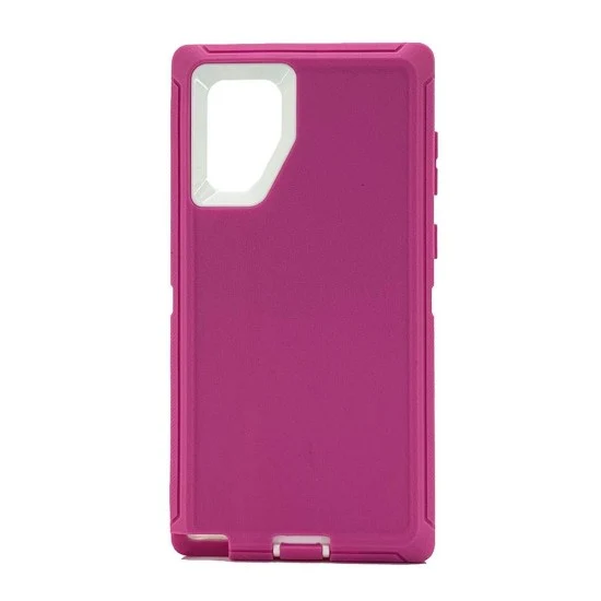 Defender Case w/ Clip For Samsung Note 10 (pink+white)