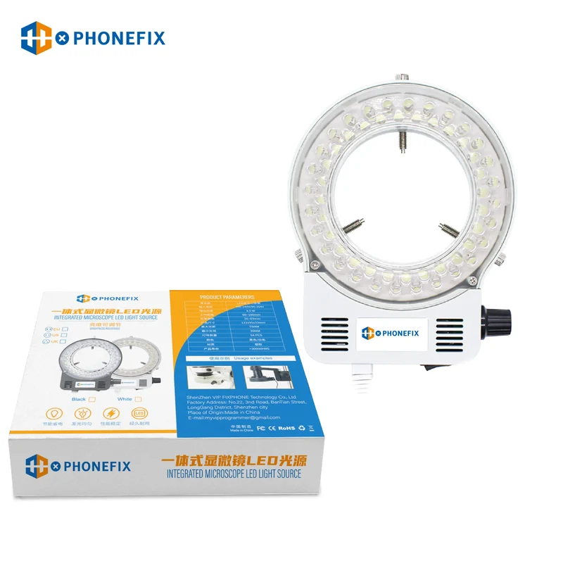 Lampe d'éclairage annulaire réglable à 56 LED pour microscope stéréo