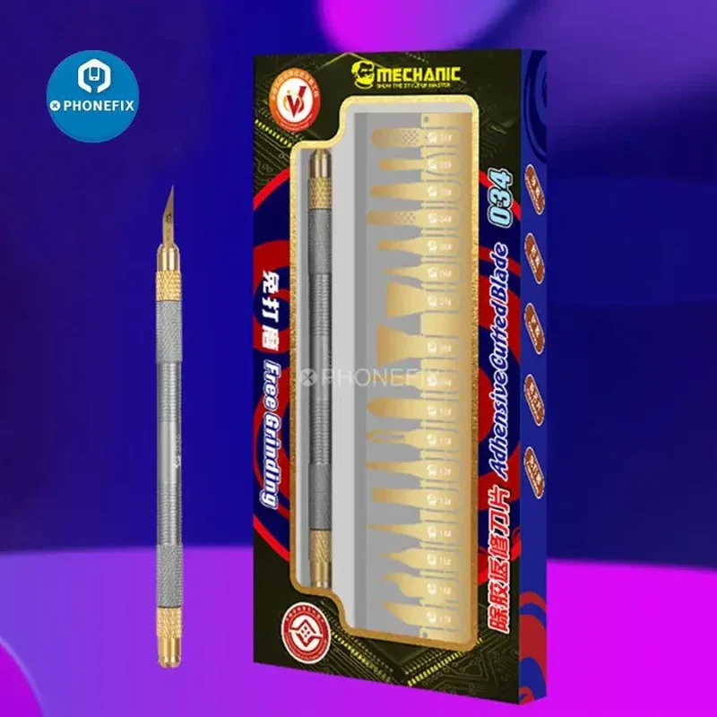 Jeu de lames en acier pour colle mécanique 034 pour retirer la colle des puces de processeur