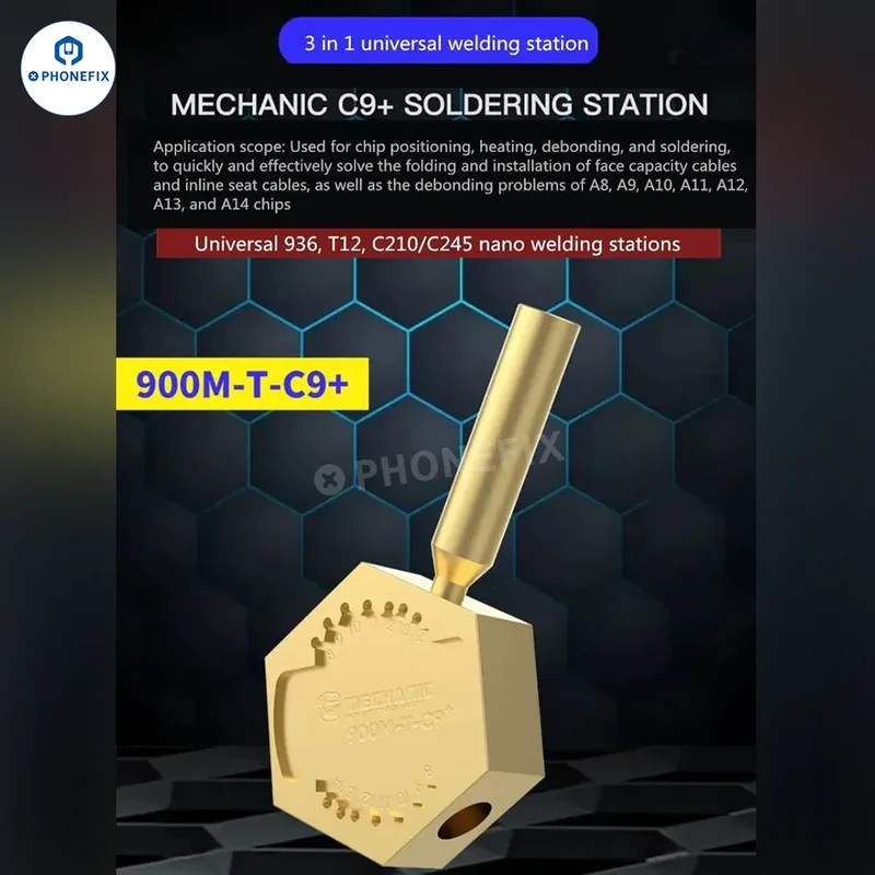Table chauffante pour fer à souder MECHANIC 900M-T-C9+ 936 T12 C210 C245