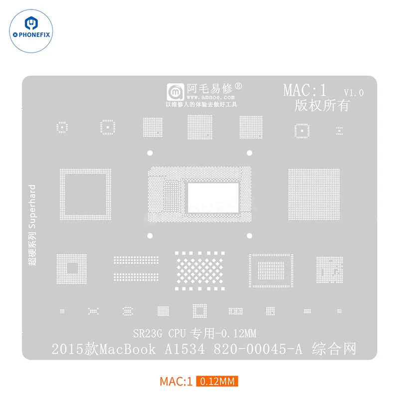 Pochoir de reballage Amaoe BGA pour Apple Macbook Notebook CPU IC