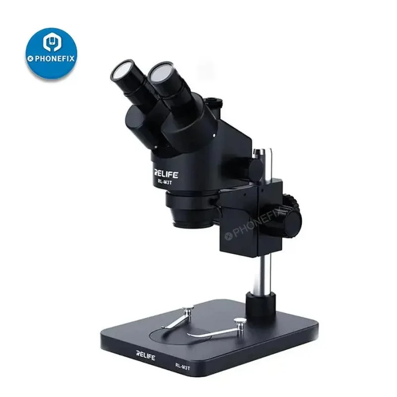Microscope stéréo trinoculaire HDMI RELIFE RL-M3T 7X-45X pour réparation de circuits imprimés
