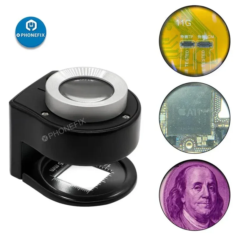 Loupe 30X avec 6 lampes pour réparation de carte mère