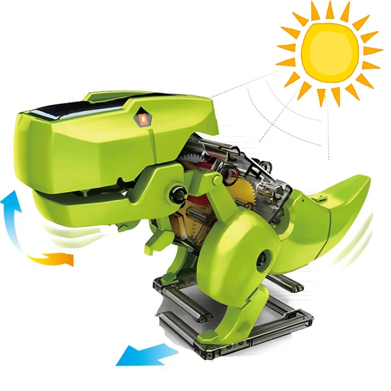3 In 1 Solar Energy Dinosaur Robotic Kits Kids Science Solar Toys Model Building DIY Assembly Educational Toys for Children