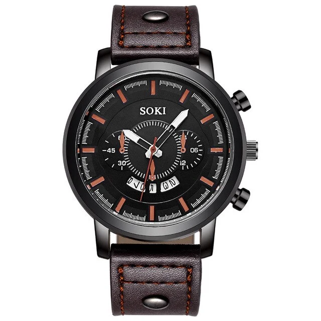 Fashion Business Men's Watch Calendar Sports Student Quartz Watch Simple Waterproof Sports Men's Wristband Gift Free Shipping