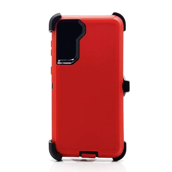 Defender Case w/ Clip For Samsung S22 (red)