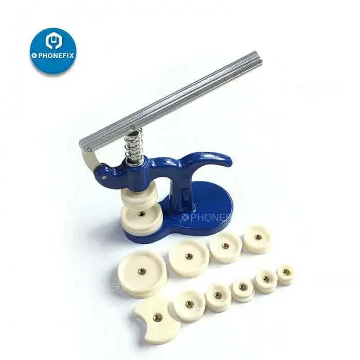Ensemble de presses d'horloger pour boîtier en plastique et verre cristal