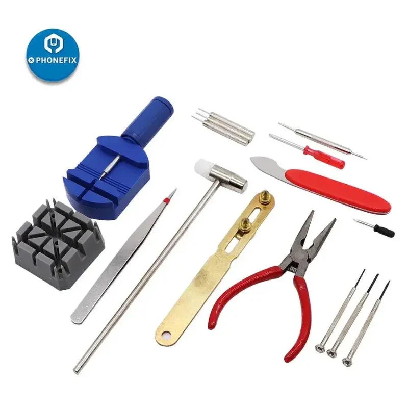 Kit d'outils manuels de réparation d'ouverture de montres d'entrée de gamme, 16 pièces, pour horloger