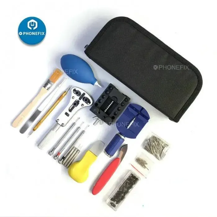 Kit d'outils de réparation de montres 146 pièces, outils de levier pour couvercle, barre à ressort pour débutants