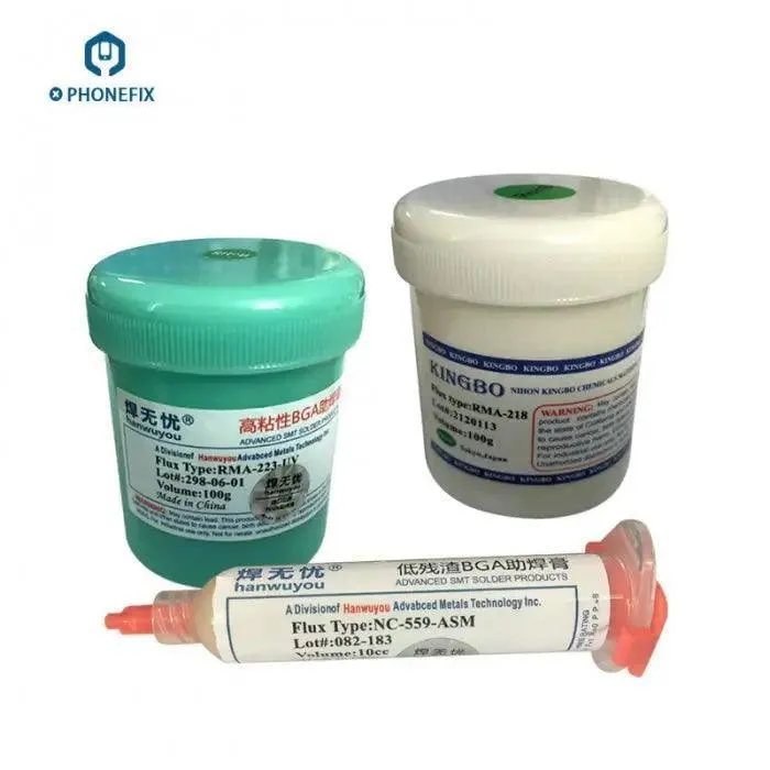 Pâte de flux de soudure Kingbo RMA-100 BGA 218 g pour réparation de rebillage CMS
