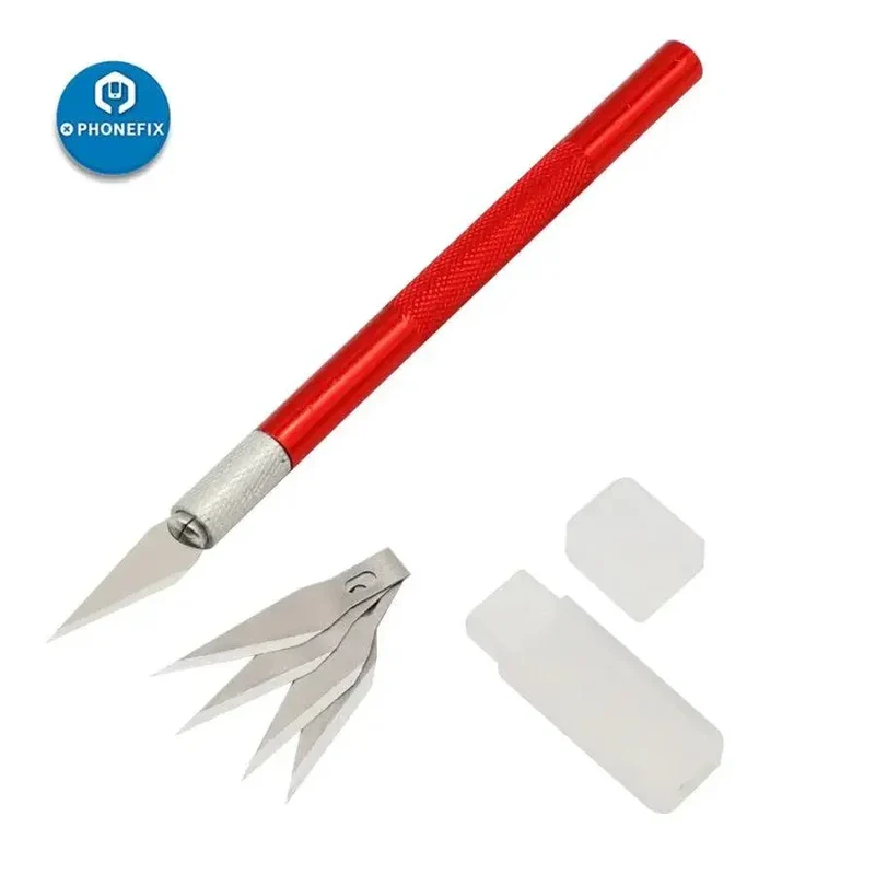 Scalpel en métal antidérapant, outils de réparation de circuits imprimés DIY avec 5 lames