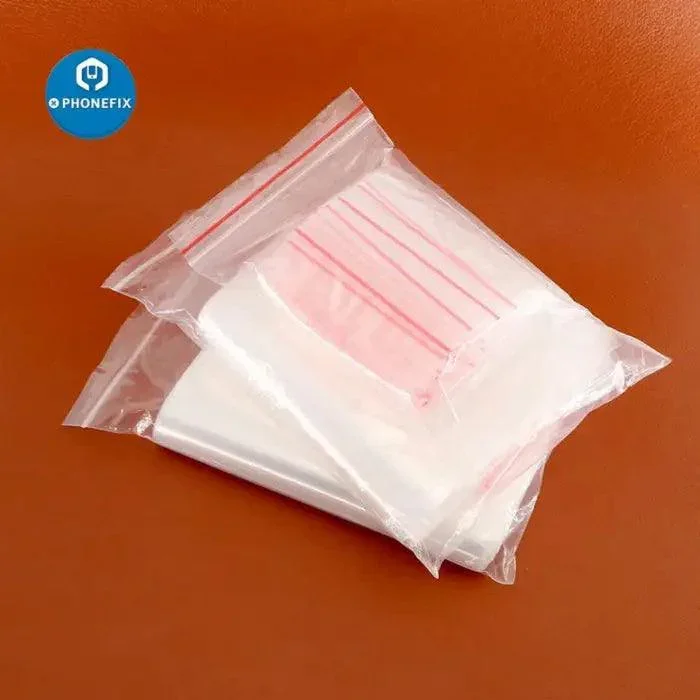 Sachets en plastique épais et transparents à fermeture éclair pour petits bijoux, 100 pièces