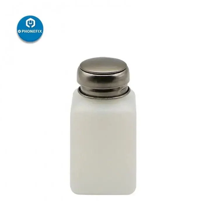 Bouteille d'alcool vide avec bouchon en acier inoxydable pour outil de nettoyage de téléphone