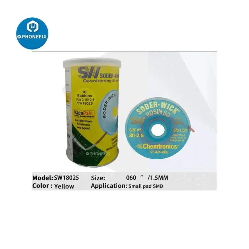 Fil d'aspiration SODER WICK SW 18025/35/45/55 Fil d'aspiration d'origine