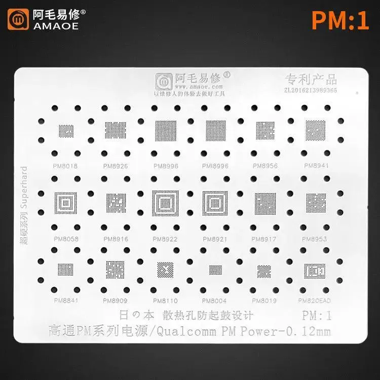 Pochoir Amaoe PM1 PM2 PM3 BGA pour circuit intégré d'alimentation Qualcom