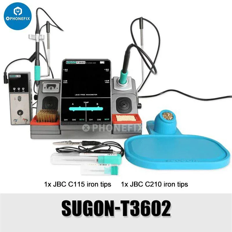 Station de soudage SUGON T3602 avec pointes de fer JBC T115 T210