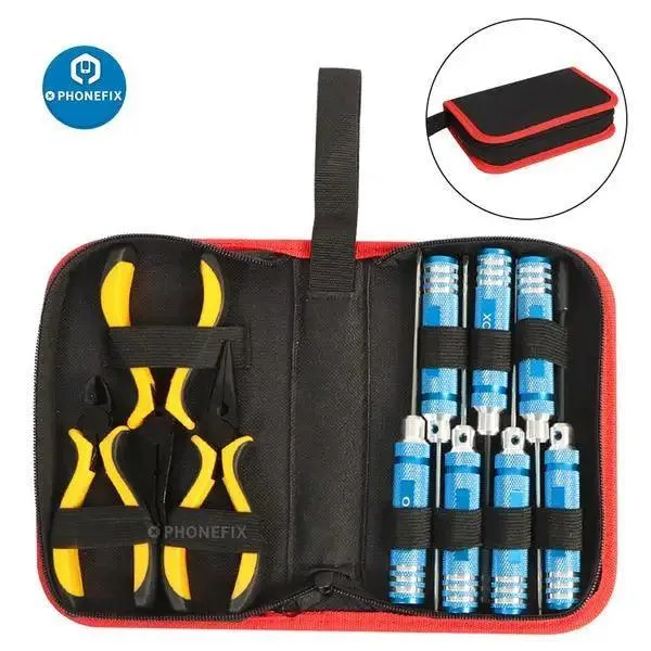 Kit d'outils professionnels 10 en 1 : tournevis, pinces pour voiture télécommandée et quadricoptère