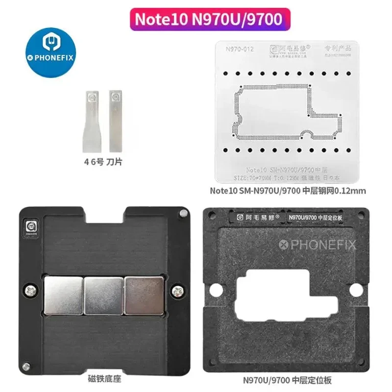 AMAOE – pochoir de reballage BGA, plate-forme en étain pour Note10 N970U 9700