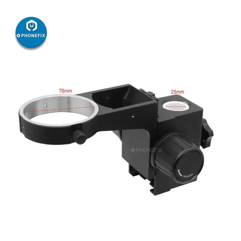 Support de tête de microscope, bras réglable, support de mise au point de 76 mm