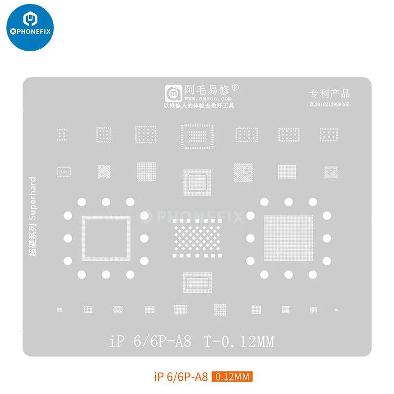 Pochoir de reballage Amaoe BGA avec emplacement CPU pour iPhone A8-A19