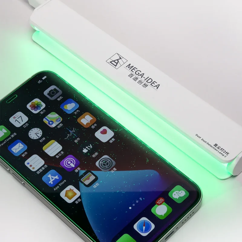 Lampe de détection de poussière MEGA-IDEA ISee pour le nettoyage de l'écran du téléphone