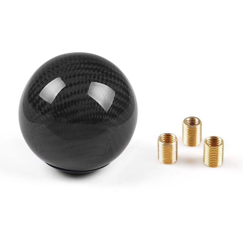 Car Gear Round Ball Shape Real Carbon Fiber