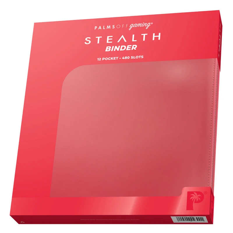 Palms Off Gaming STEALTH 12 Pocket Zip Trading Card Binder - Red