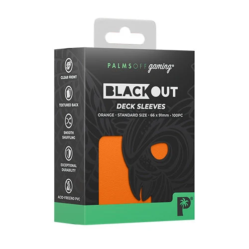 Palms Off Gaming Palms Off Standard 100pc Blackout Deck Sleeves - Orange