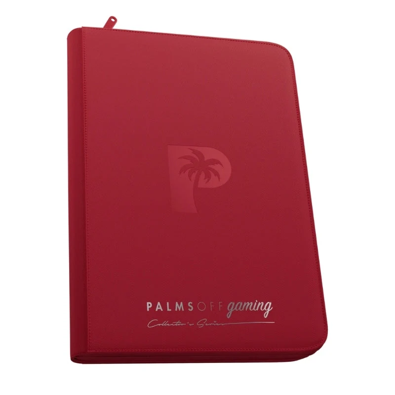 Palms Off Gaming Collector's Series Card Loader TOP LOADER Clear Zip Binder - Red