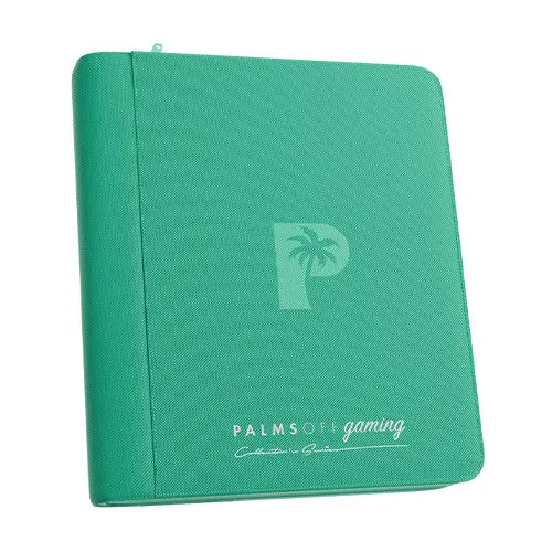 Palms Off Gaming Collector's Series 4 Pocket Card Loader TOP LOADER Clear Zip Binder - Turquoise