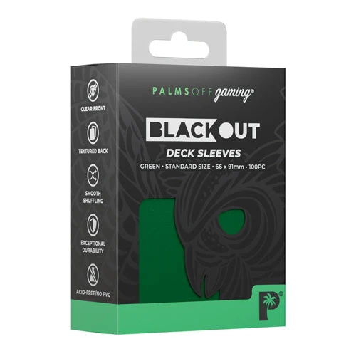 Palms Off Gaming Palms Off Standard 100pc Blackout Deck Sleeves - Green