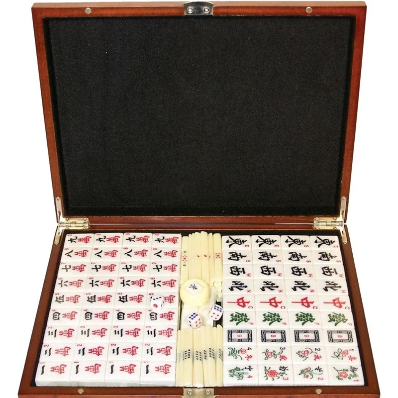 Dal Rossi Mahjong Set 29cm Deluxe Wooden Case Classic Strategy Game