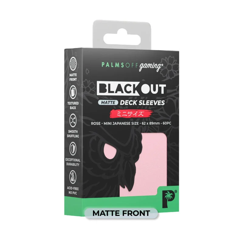 Palms Off Gaming Palms Off Japanese 60pc Blackout Deck Sleeves - Rose Matte