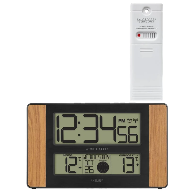 La Crosse 513-1417 Moon Phase Digital Wall Clock
