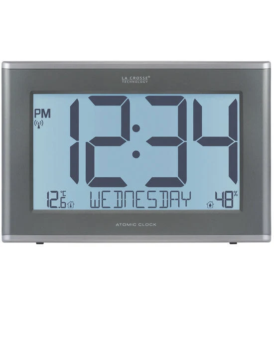 La Crosse 513-21867 Jumbo Wall Clock with Indoor Temp Humidity and Backlight