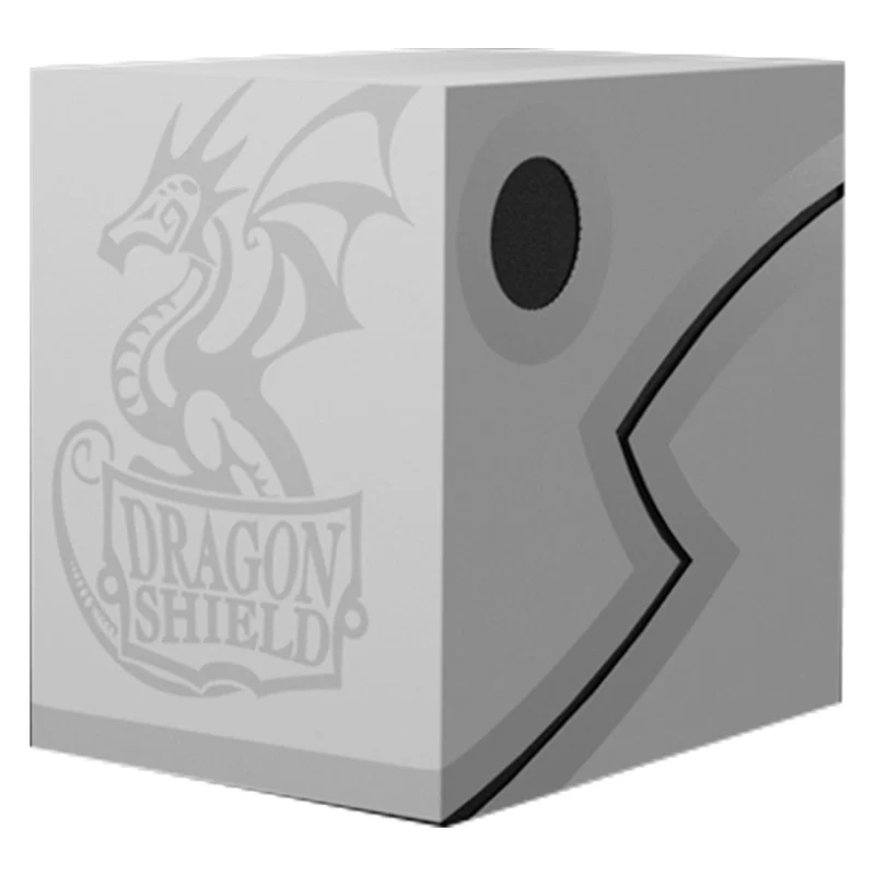 Arcane Tinmen Dragon Shield Revised Double Shell - Ashen White/Black Deck Box