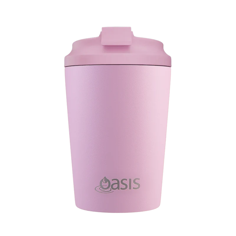 Oasis Ceramic Lined Stainless Steel Double Wall Coffee Cup 360ml - Blush